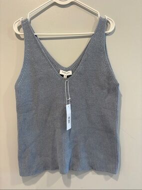 Gilli V-Neck Knit Tank - Light Blue